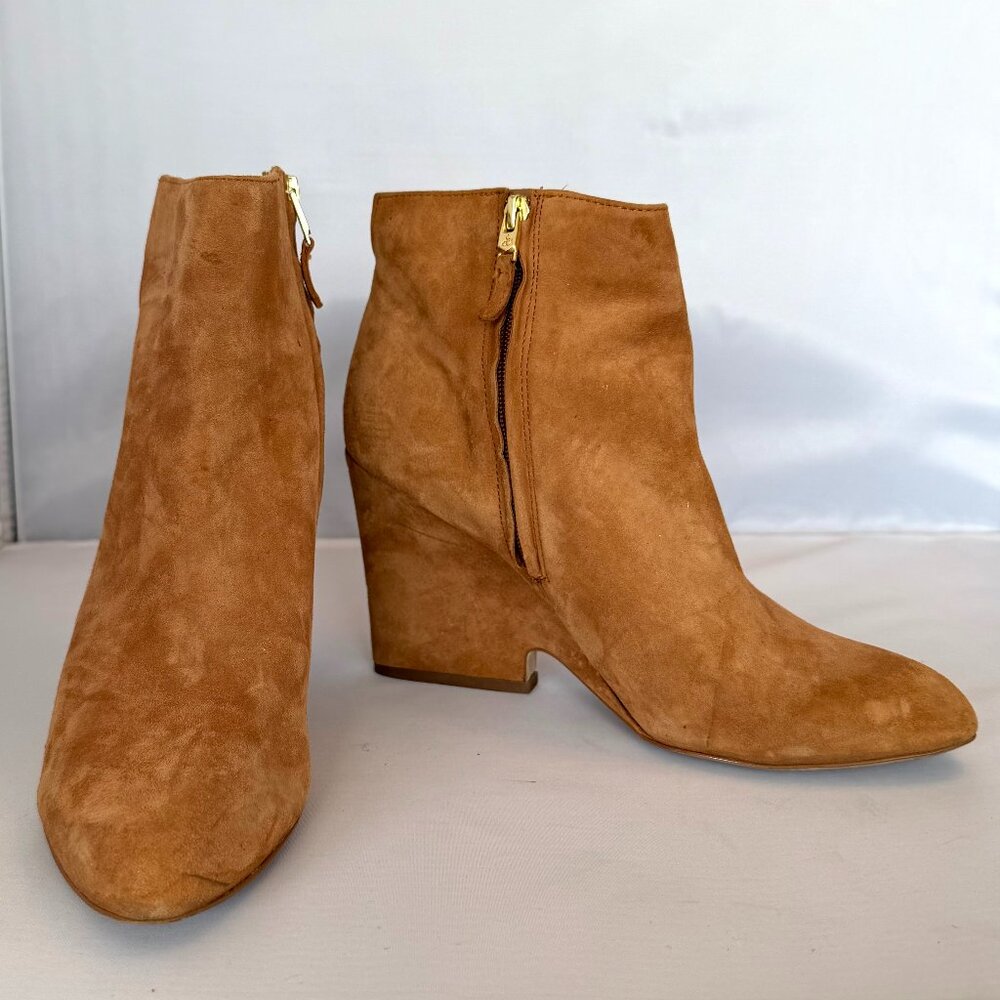Summer Boot Sale! Sam Edelman Wilson Tan Suede Wedge Ankle Booties 9M Leather